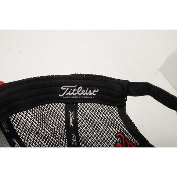 Titleist Hat Cap Adult Black Strap Back Adjustable Mesh Back Embroidered Mens - Picture 6 of 6